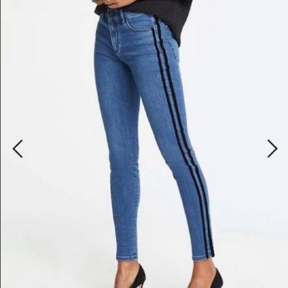 Ann Taylor Skinny Denim Velvet Stripe - Picture 2 of 5